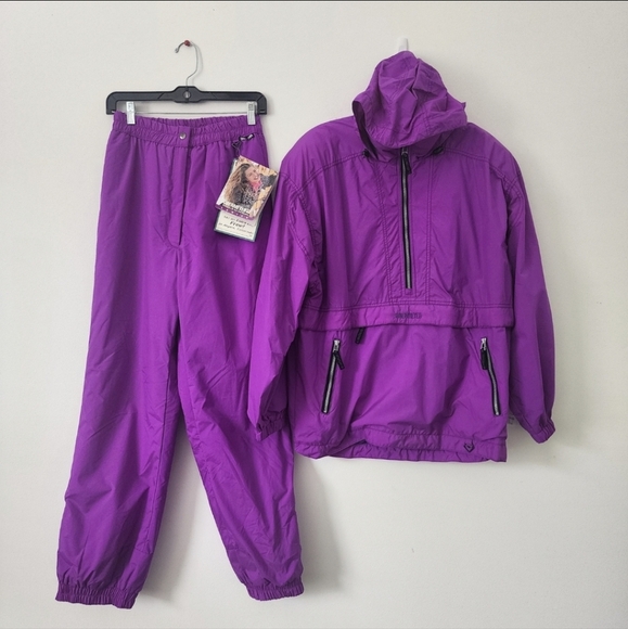 Obermeyer Purple Ski/  Windbreaker Set Size Jacket Large / Pants Size 10 - Picture 1 of 16
